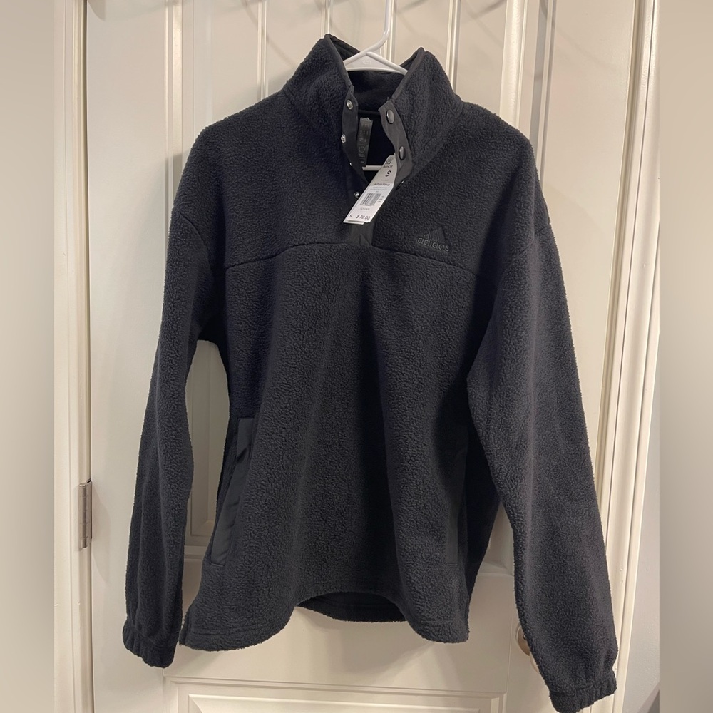 NWT men’s black adidas fleece pullover